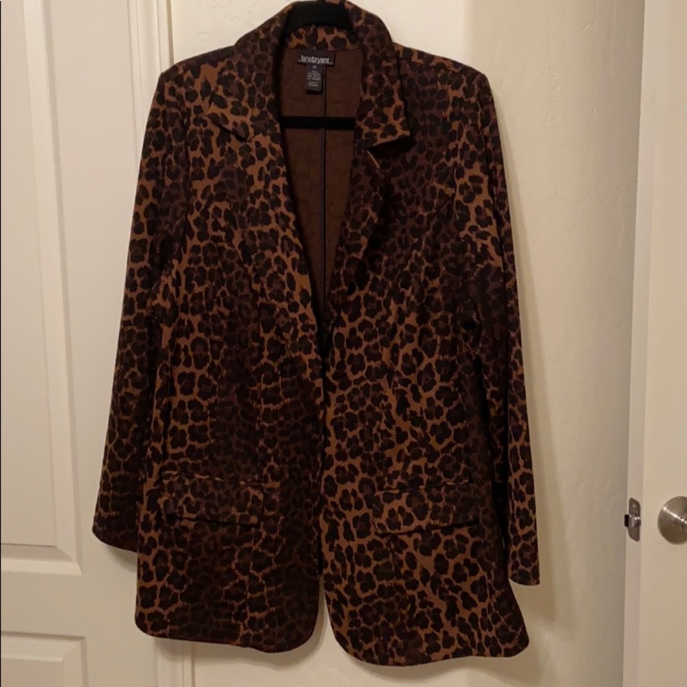 Animal print knit jacket